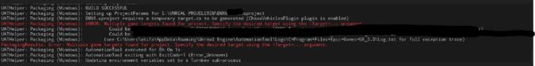 Unreal Engine 5 Packaging Error: Multiple Game Targets